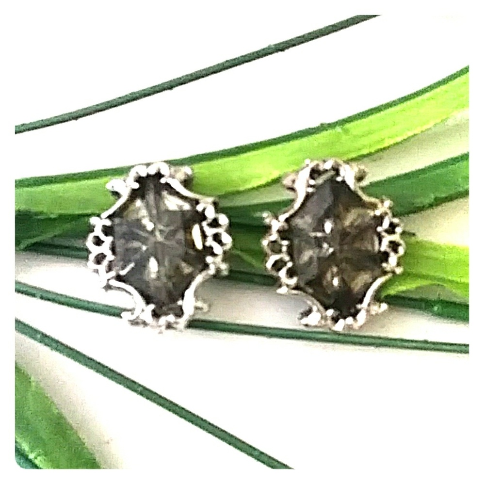 Antique Baroque Style Smoke Earrings